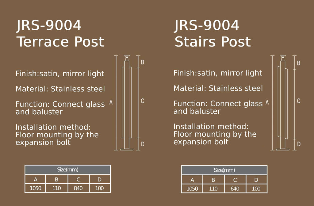 Glass Railing Post JRS-9004